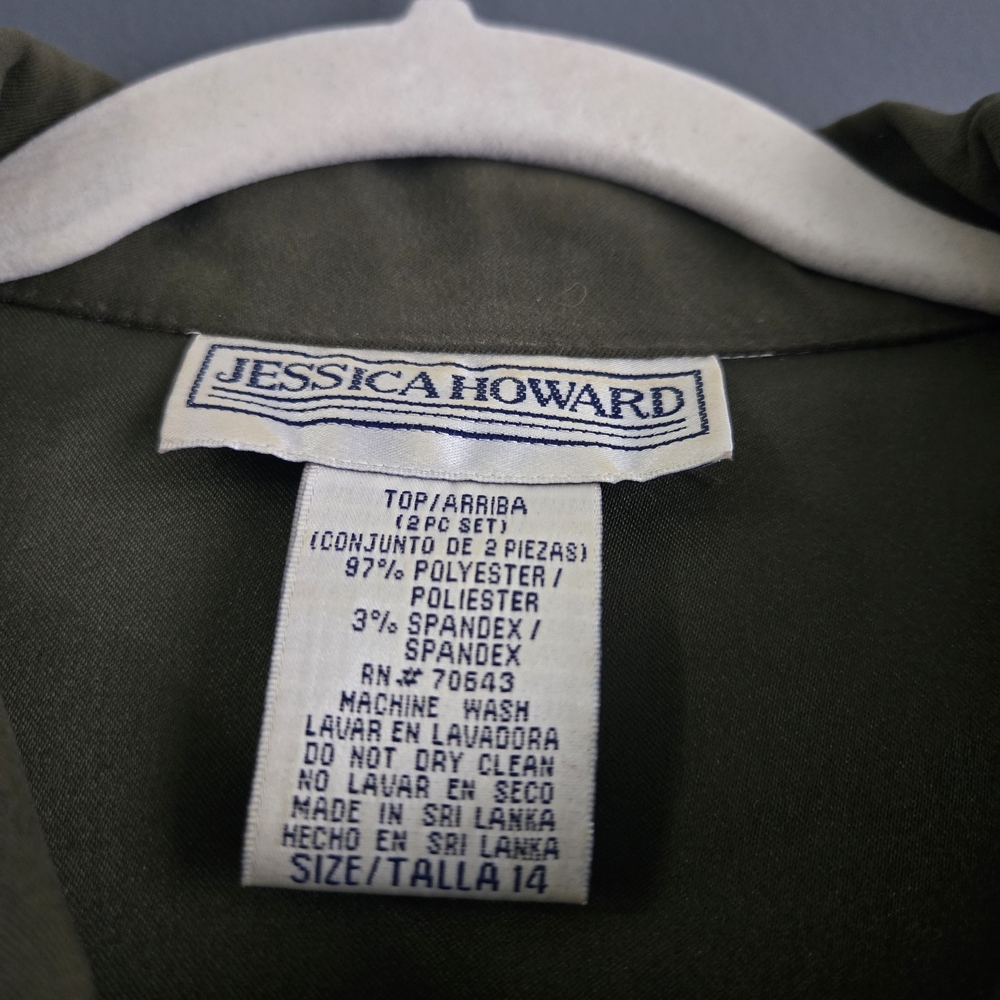 Jessica Howard Vintage Green Faux Suede Shirt Jacket Size 14 - Picture 3 of 7